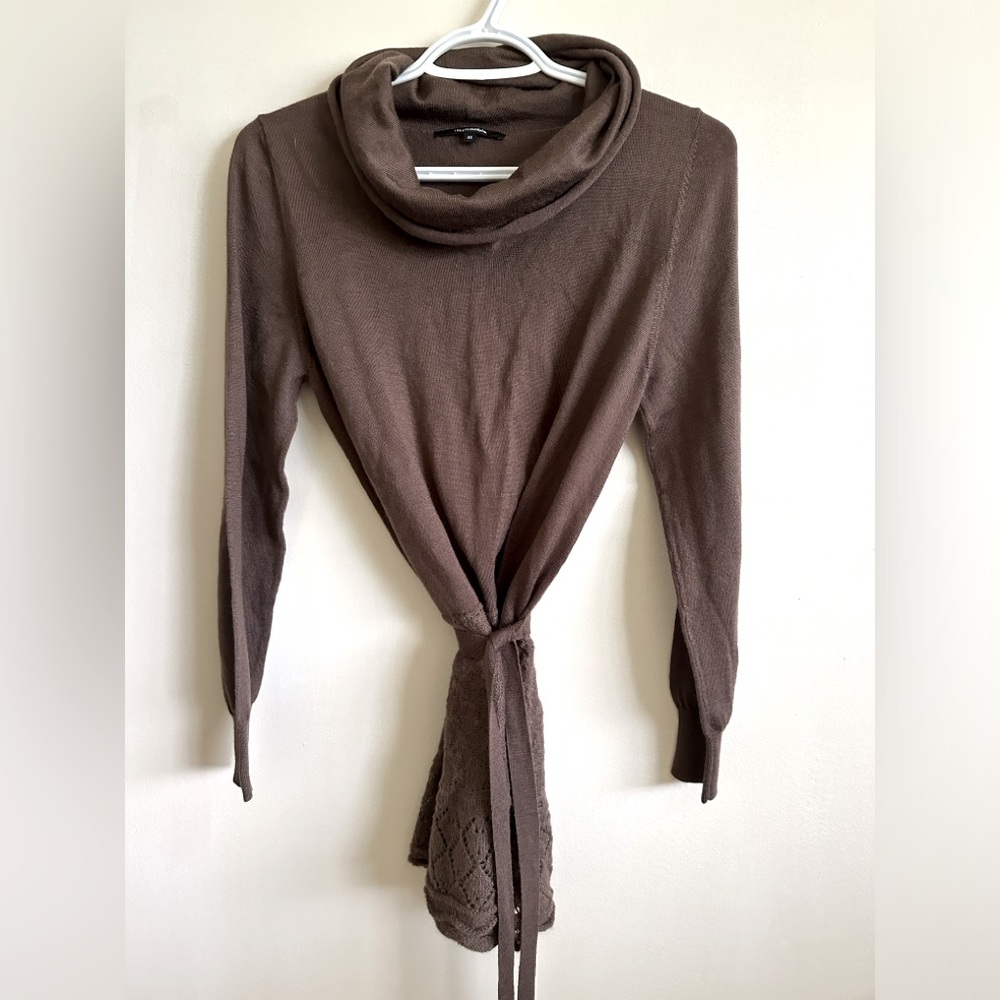 Crowl Neck Textured-Knit Tunic Sweater